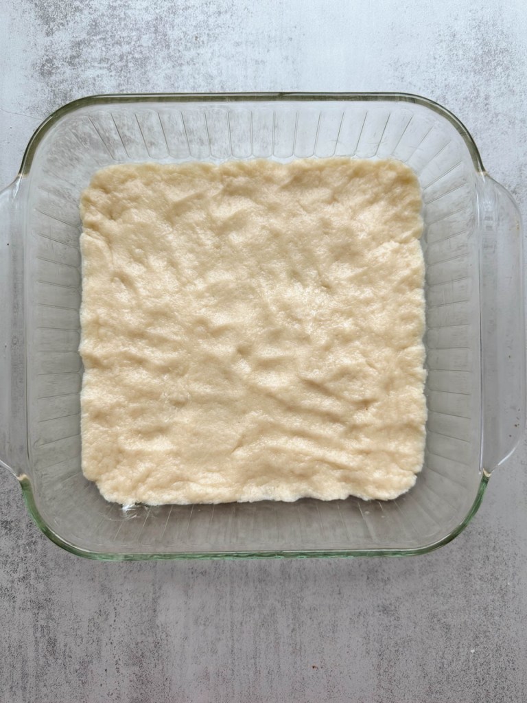 vegan lemon bars crust only in glass baking dish