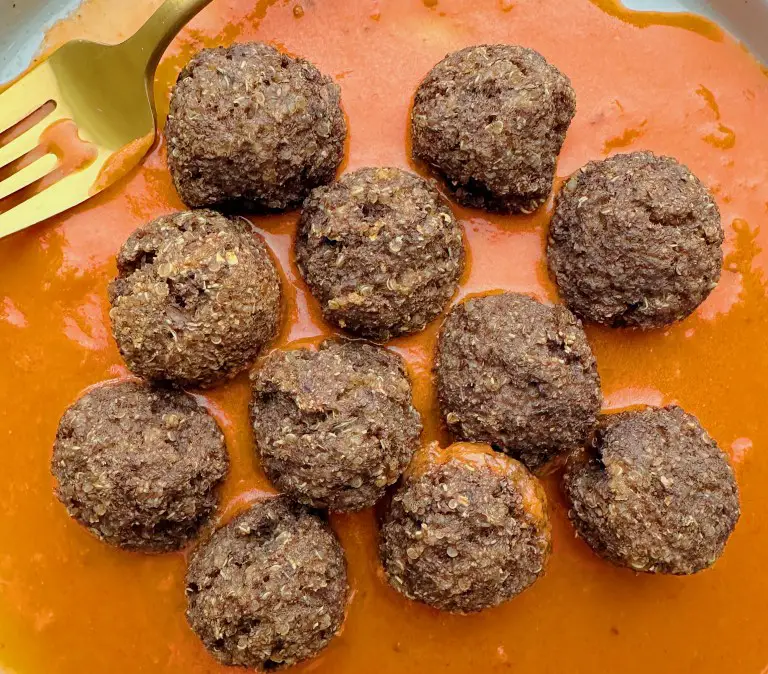 homemade vegan meatballs in sauce