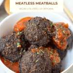 pin image for quinoa mushroom meatballs