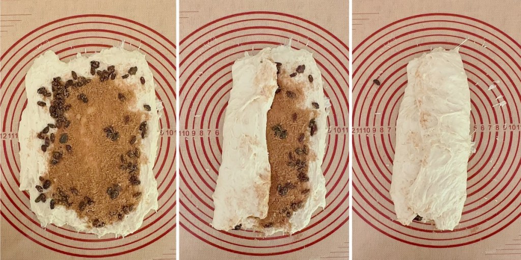 steps 1 2 3 for cinnamon raisin bread inclusions