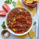 easy mango salsa finished in bowl