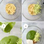 first 4 steps to hidden veggie muffins