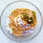 ingredients in a glass bowl before mixing