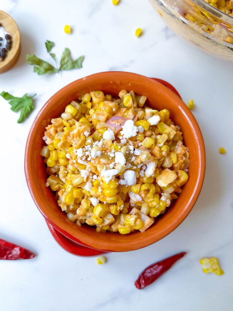 finished vegan mexican street corn salad