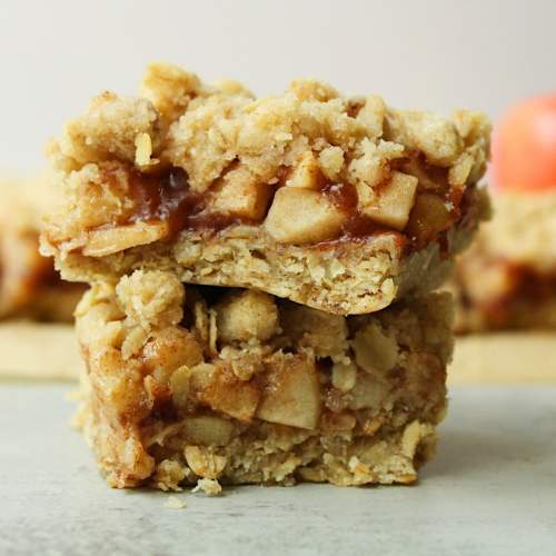 Vegan Apple Pie Crumble Bars stacked