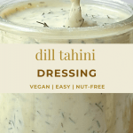 pin image for vegan dill tahini dressing