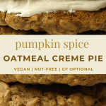 pin image for vegan pumpkin spice oatmeal creme pies