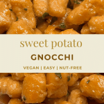 pin image for vegan sweet potato gnocchi