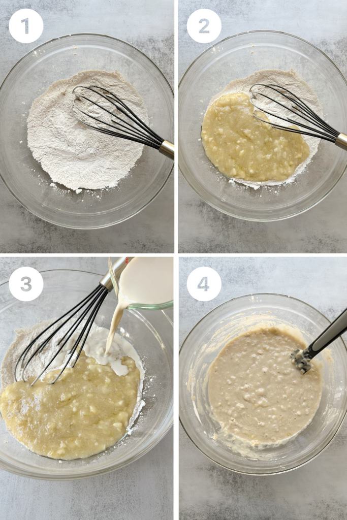 4 steps for making muffin batter