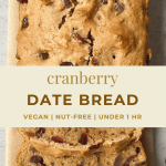 pin image for vegan cranberry date bread
