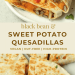 pin image for sweet potato black bean quesadilla