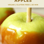 pin image for vegan caramel apples