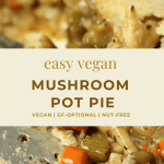 pin image for vegan mushroom pot pie