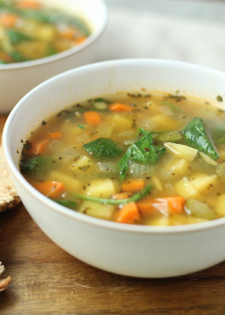 bowl of spinach and potato soup