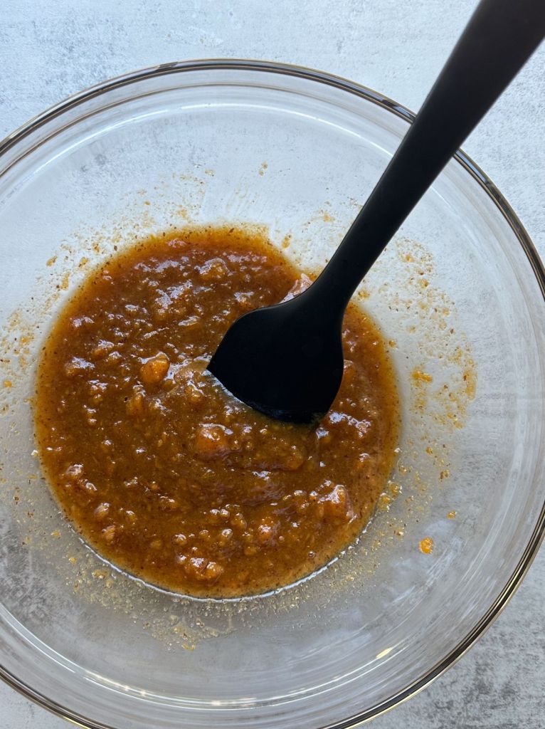 wet ingredients for sweet potato oatmeal chocolate chip cookies