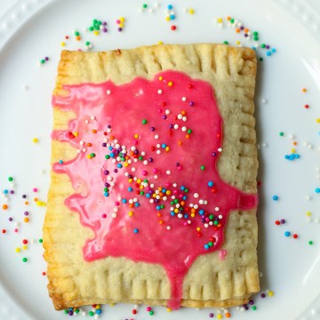 homemade vegan pop tart on a white plate