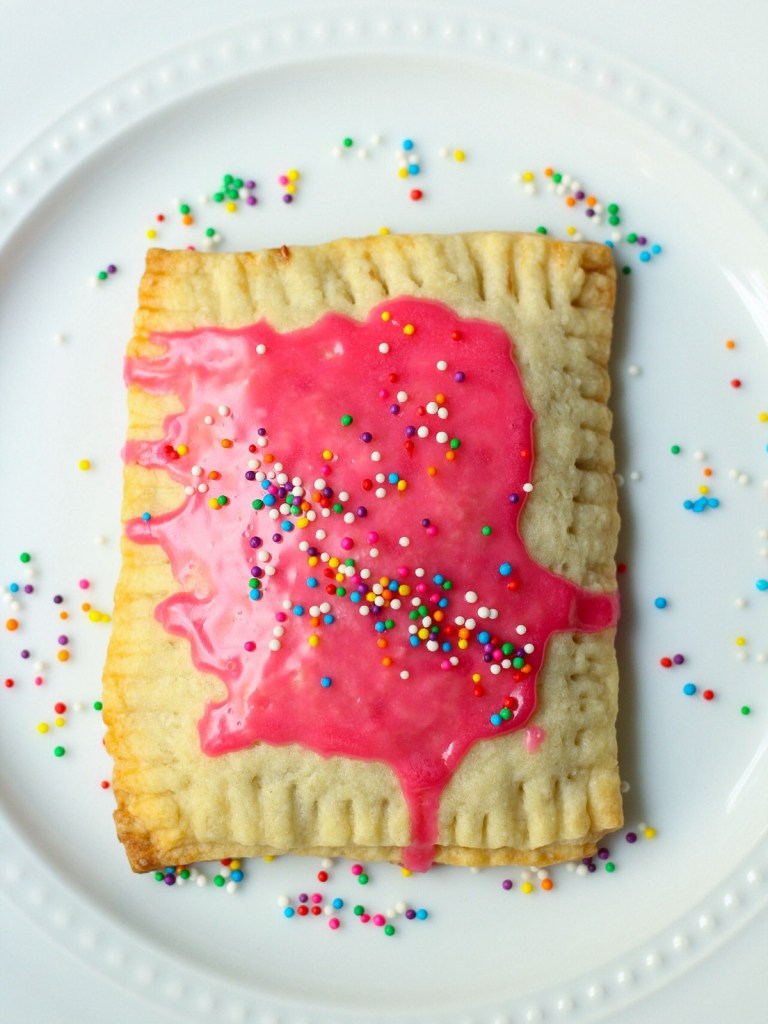 homemade vegan pop tart on a white plate