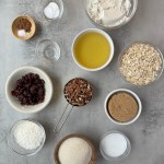 ingredients for vegan coconut pecan cookies