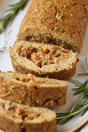 close up vegan gluten-free holiday roast