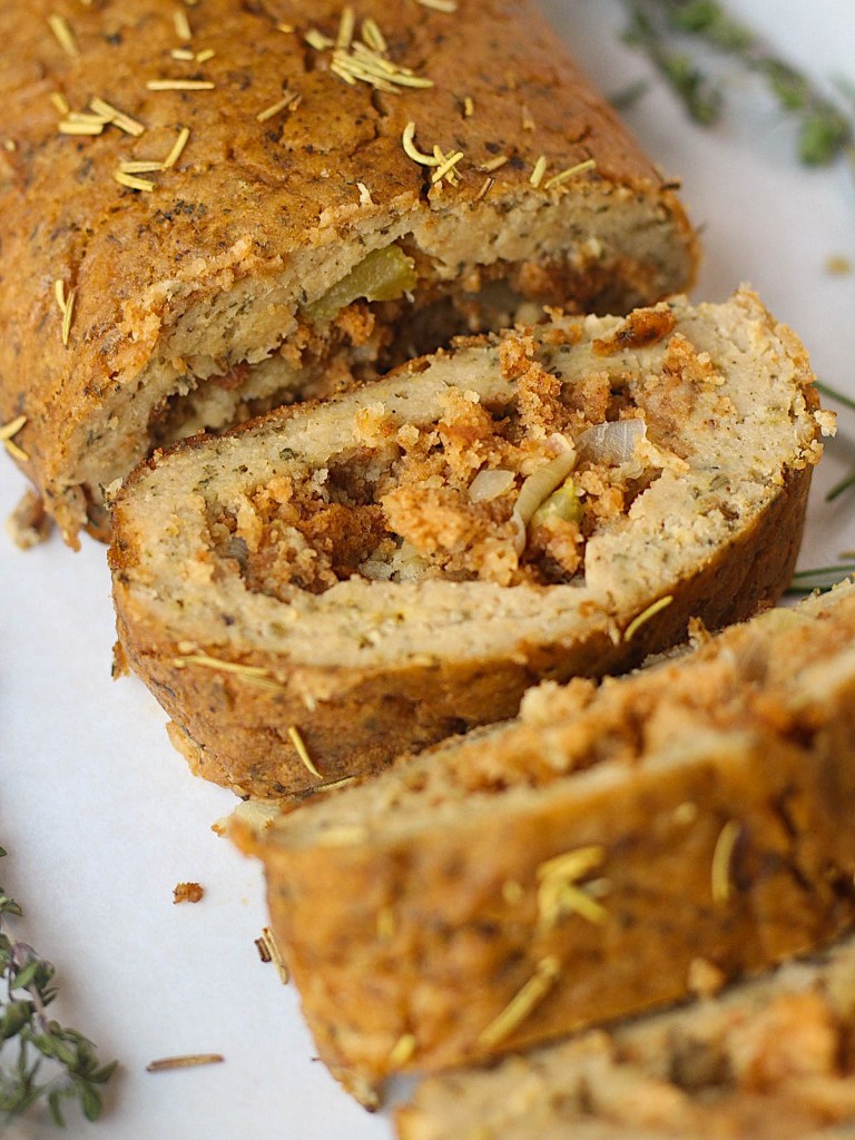 close up vegan gluten-free holiday roast