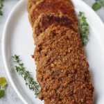 vegan breakfast sausage patties on a white plate