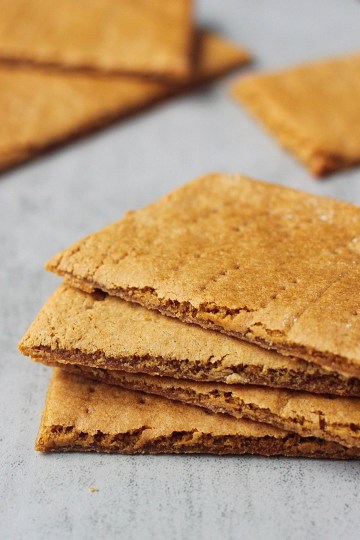 homemade vegan graham crackers stacked