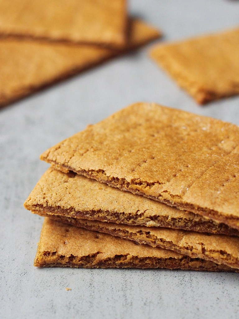 homemade vegan graham crackers stacked