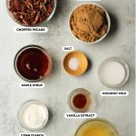 ingredients for the gluten-free vegan pecan pie bars pecan filling