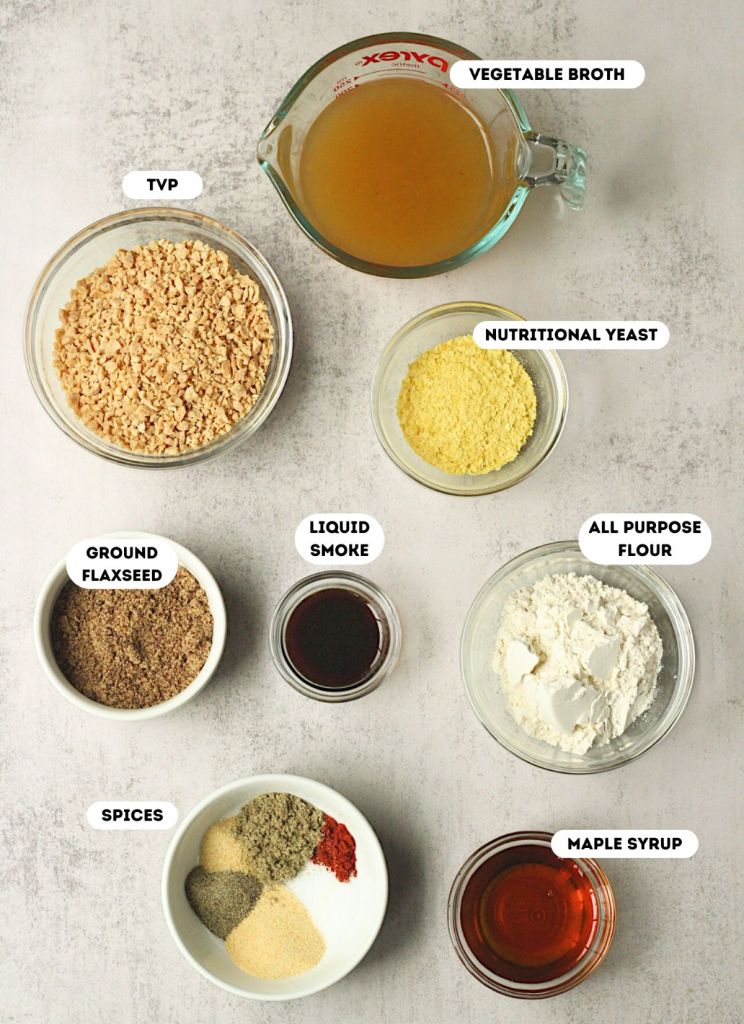 labeled ingredients photo for vegan breakfast sausage patties