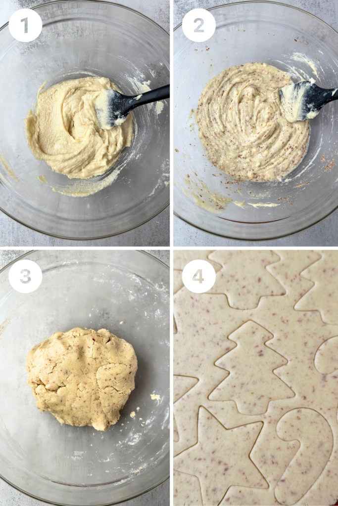 4 steps for making vegan cut out sugar cookie dough