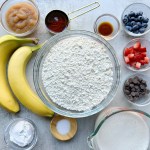 ingredients for vegan sheet pan pancakes