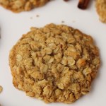 single gluten-free vegan oatmeal cookie close up