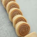rolled up pie crust cut into slices to show thickness