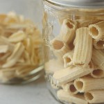 homemade pasta noodles dried and stored in mason jar