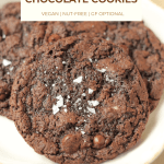 pin image for vegan double chocolate cookies