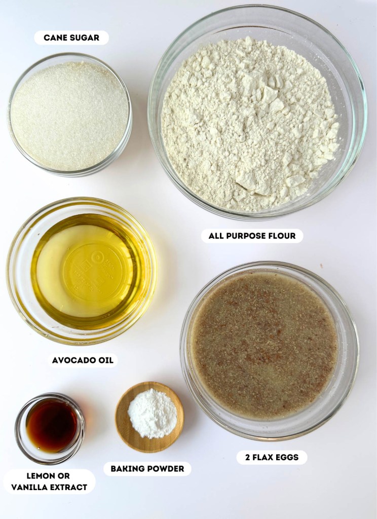 labeled ingredients photo for vegan lemon pizzelle