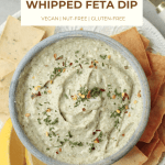 pin image for vegan whipped feta dip