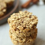 vegan baked oatmeal cups stacked