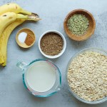 ingredients for vegan baked oatmeal cups