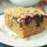 slice of healthy vegan coffee cake on a white plate
