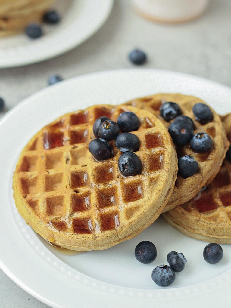 stack of vegan protein waffles