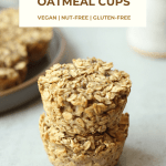pin image for vegan baked oatmeal cups
