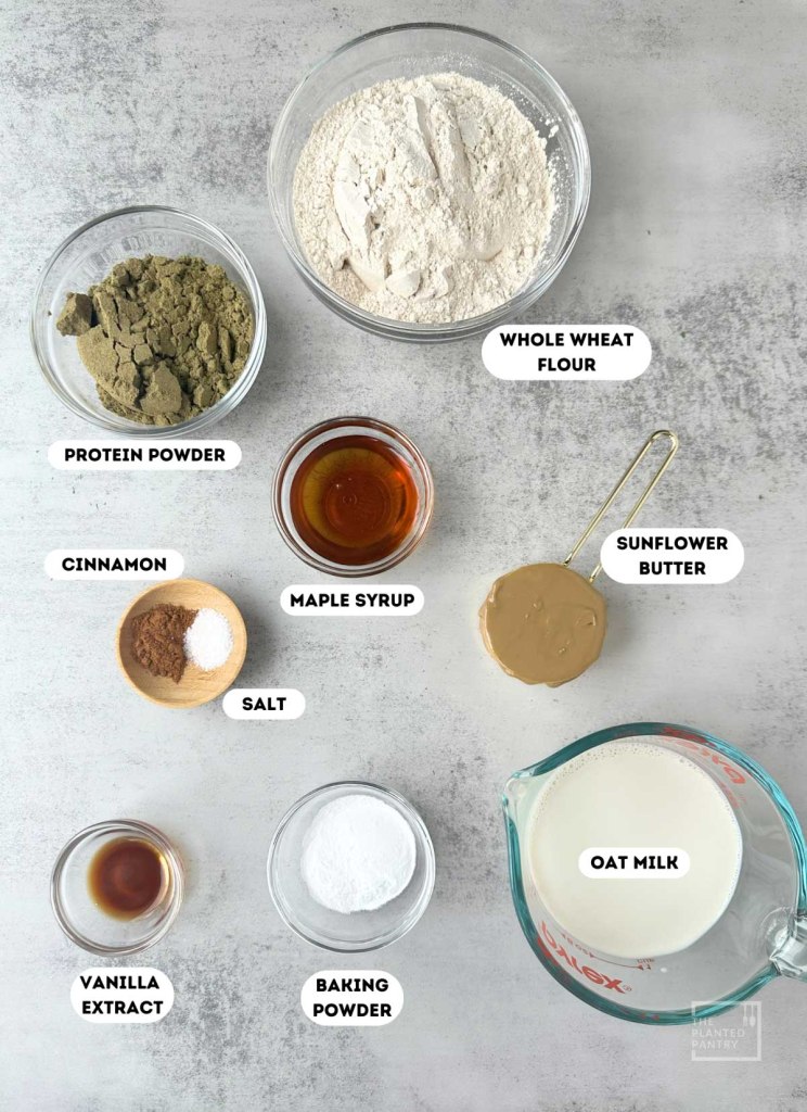 ingredients labeled for vegan protein waffle