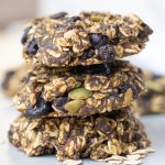 oatmeal protein cookies stacked