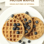 pin image for vegan protein waffles