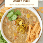 pin image for vegan white chili