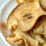 close up single apple chip
