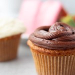 chocolate vegan cake frosting on a cupcake