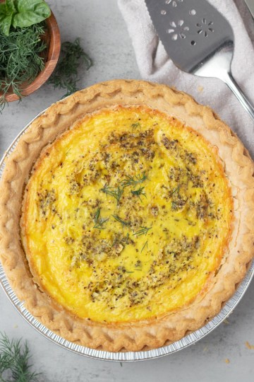 top view finished just egg quiche
