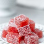 close up vegan gummy candy on a plate